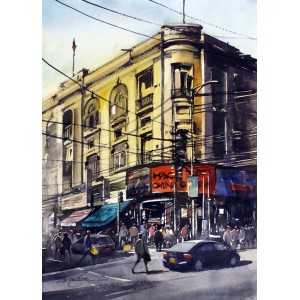 Sarfraz Musawir, 11 x 15 Inch, Watercolor on Paper, Cityscape Painting, AC-SAR-131